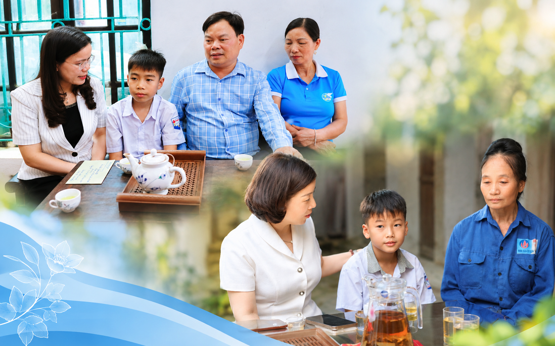 Mẹ đỡ đầu là Chủ tịch Hội trao điểm tựa cho trẻ em có hoàn cảnh khó khăn