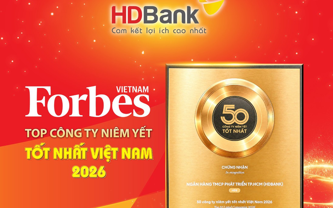 HDBank tiếp tục vào Top 50 Forbes Việt Nam trong bước chuyển lớn của thị trường vốn