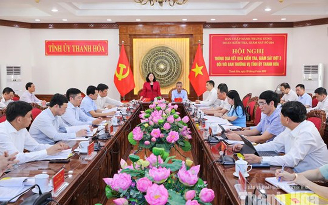 Thông qua kết quả kiểm tra, giám sát đợt 3 đối với Ban Thường vụ Tỉnh ủy Thanh Hóa