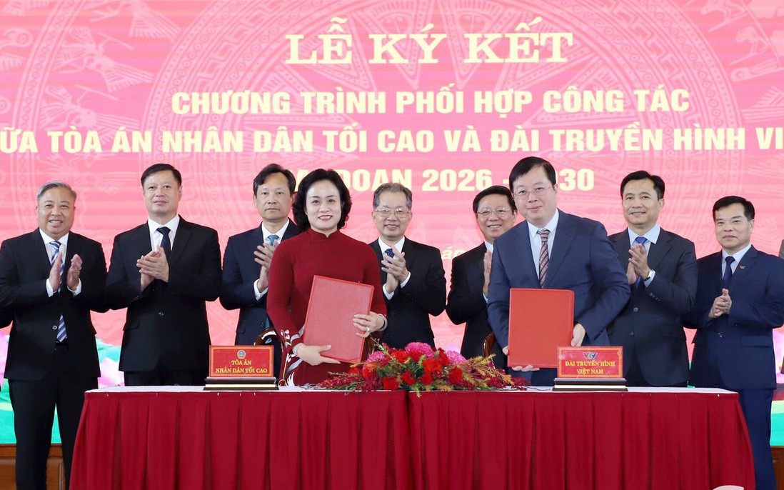 Tòa án nhân dân tối cao và Đài Truyền hình Việt Nam ký kết chương trình phối hợp giai đoạn 2026-2030