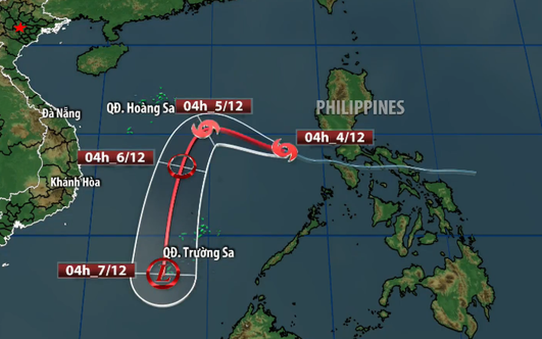 Hướng đi phức tạp của bão số 7