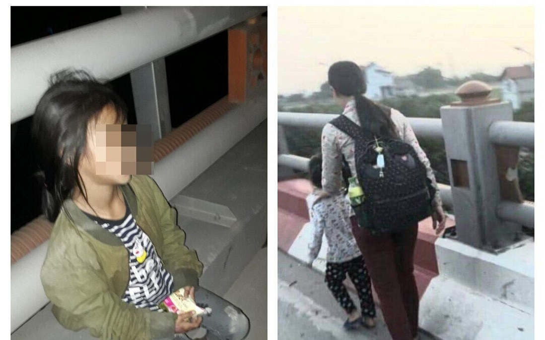Xót xa hình ảnh bé gái bên thi thể mẹ bị xe máy đâm trên cầu Thanh Trì