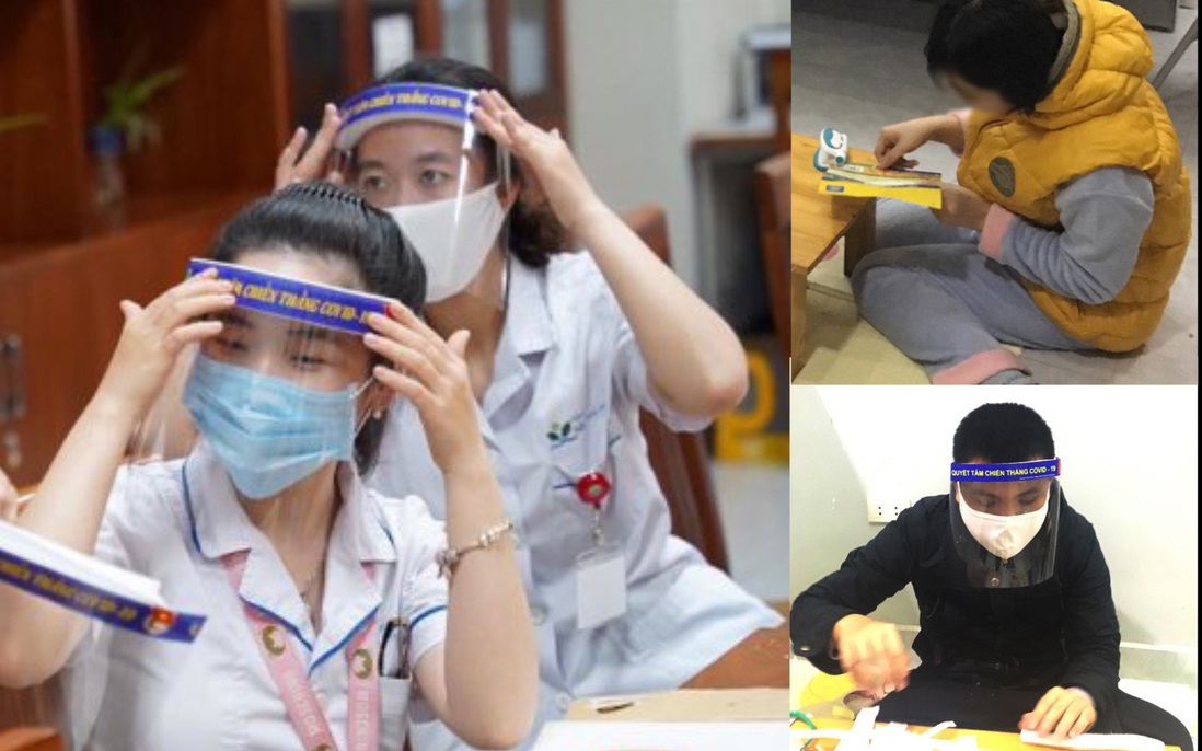 Trẻ tự kỷ làm 200 nón kính bảo hộ tặng các bác sĩ chống dịch Covid-19