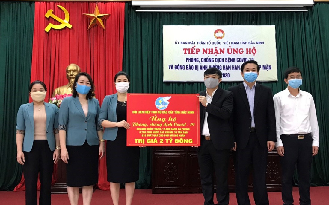 Các cấp Hội Bắc Ninh: Trên 2 tỷ đồng ủng hộ phòng chống dịch Covid-19, hạn hán, xâm nhập mặn