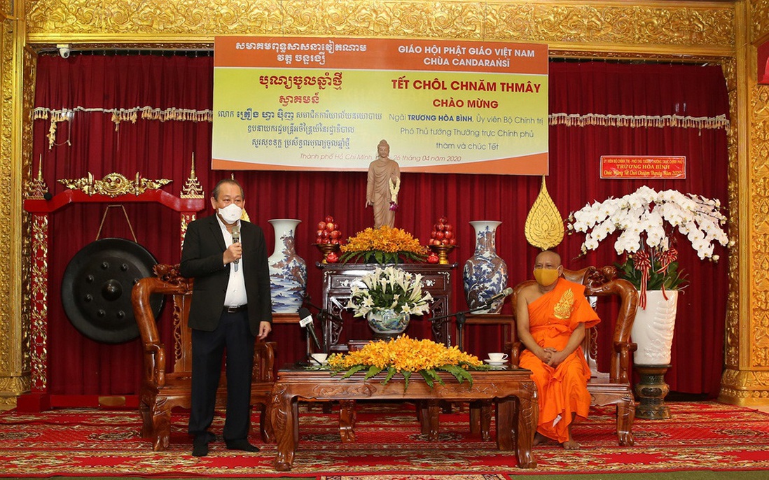 Phó Thủ tướng Thường trực Trương Hòa Bình chúc mừng Tết cổ truyền Chôl Chnăm Thmây