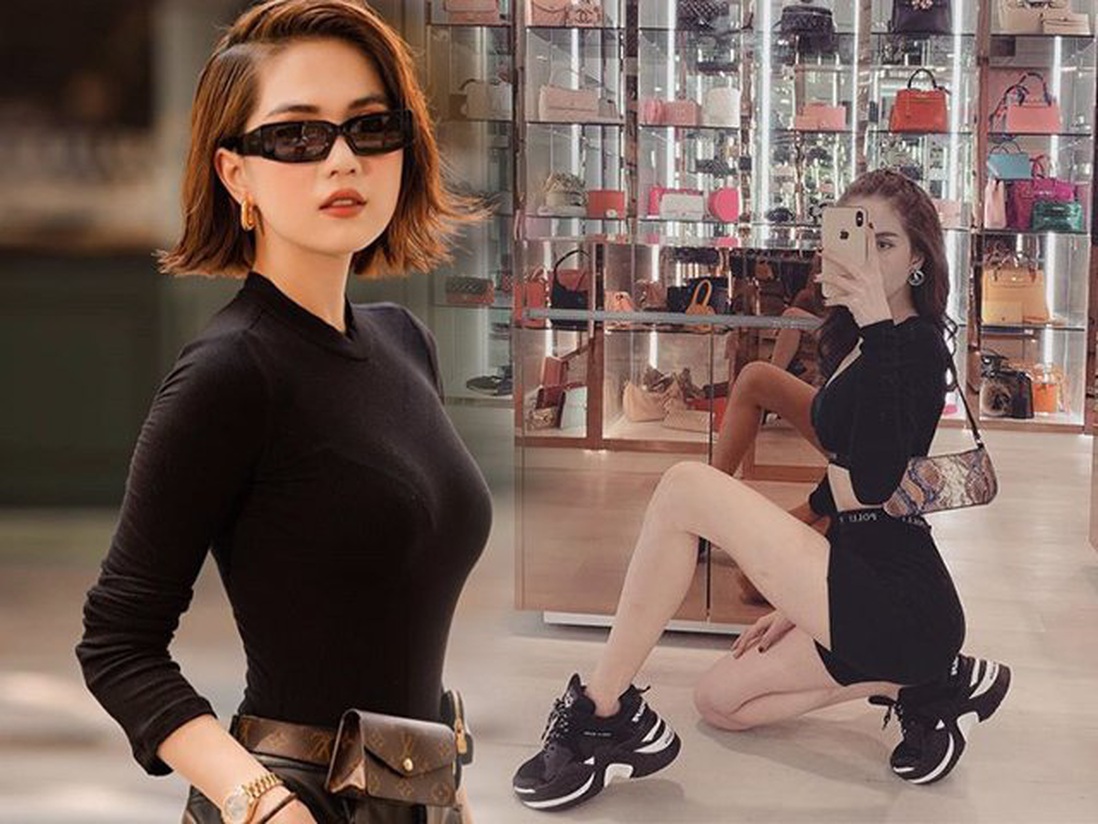 Chụp hình với tủ đồ hiệu khủng sau lưng, Ngọc Trinh làm fan lầm tưởng đang đi shopping