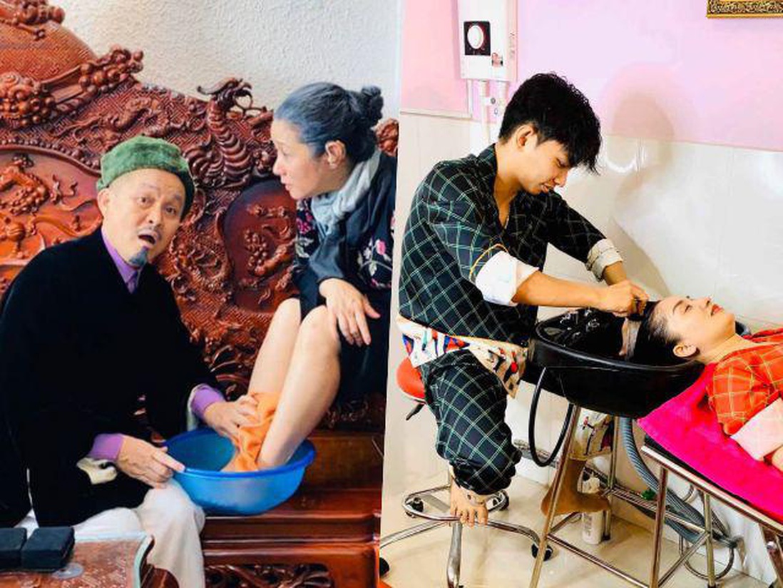Sao Việt ở nhà cách ly: Phan Hiển chăm Khánh Thi chưa bằng Xuân Hinh rửa chân cho "vợ"