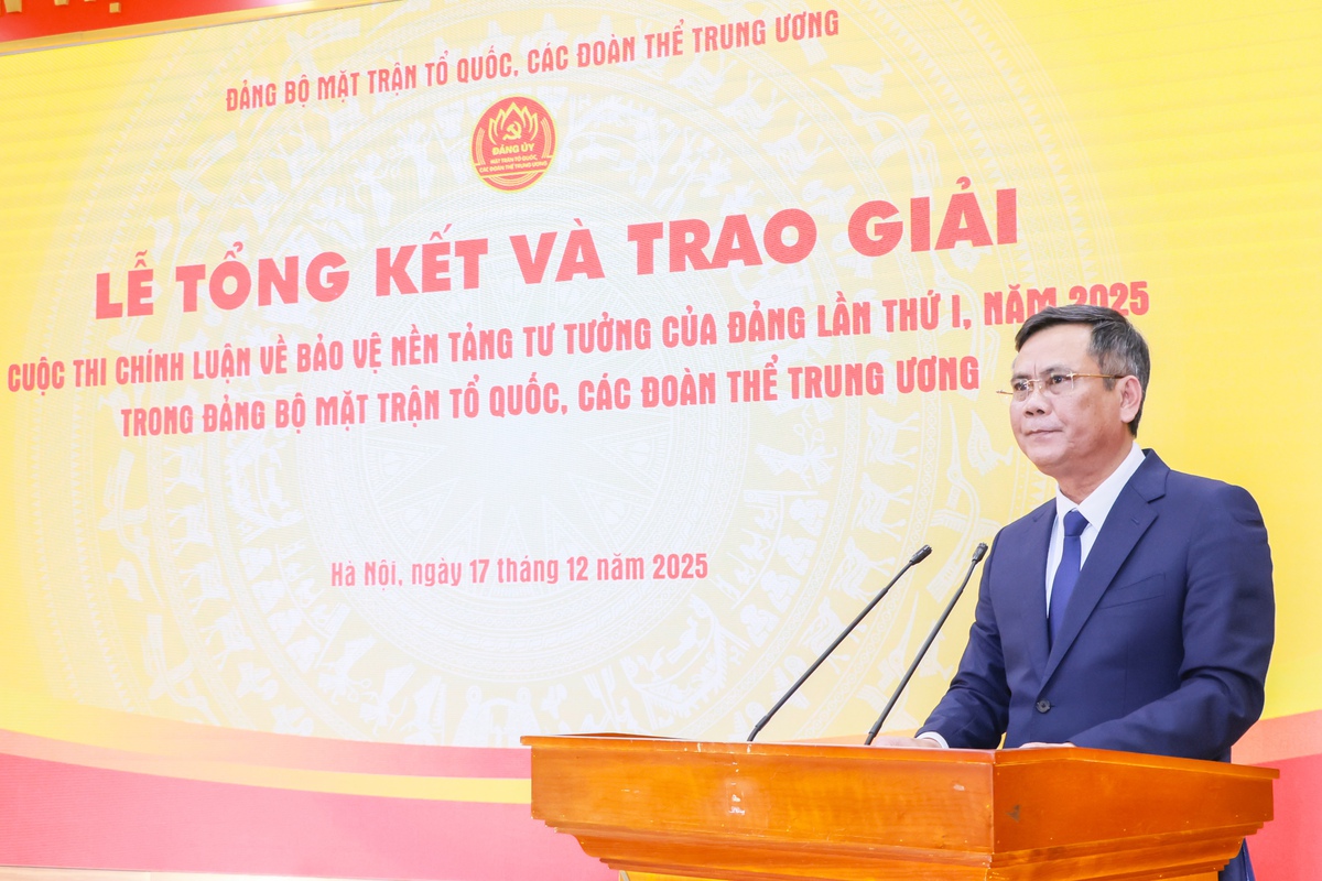 Đảng bộ MTTQ, các đoàn thể Trung ương trao giải Cuộc thi chính luận về bảo vệ nền tảng tư tưởng của Đảng lần thứ I- Ảnh 1.