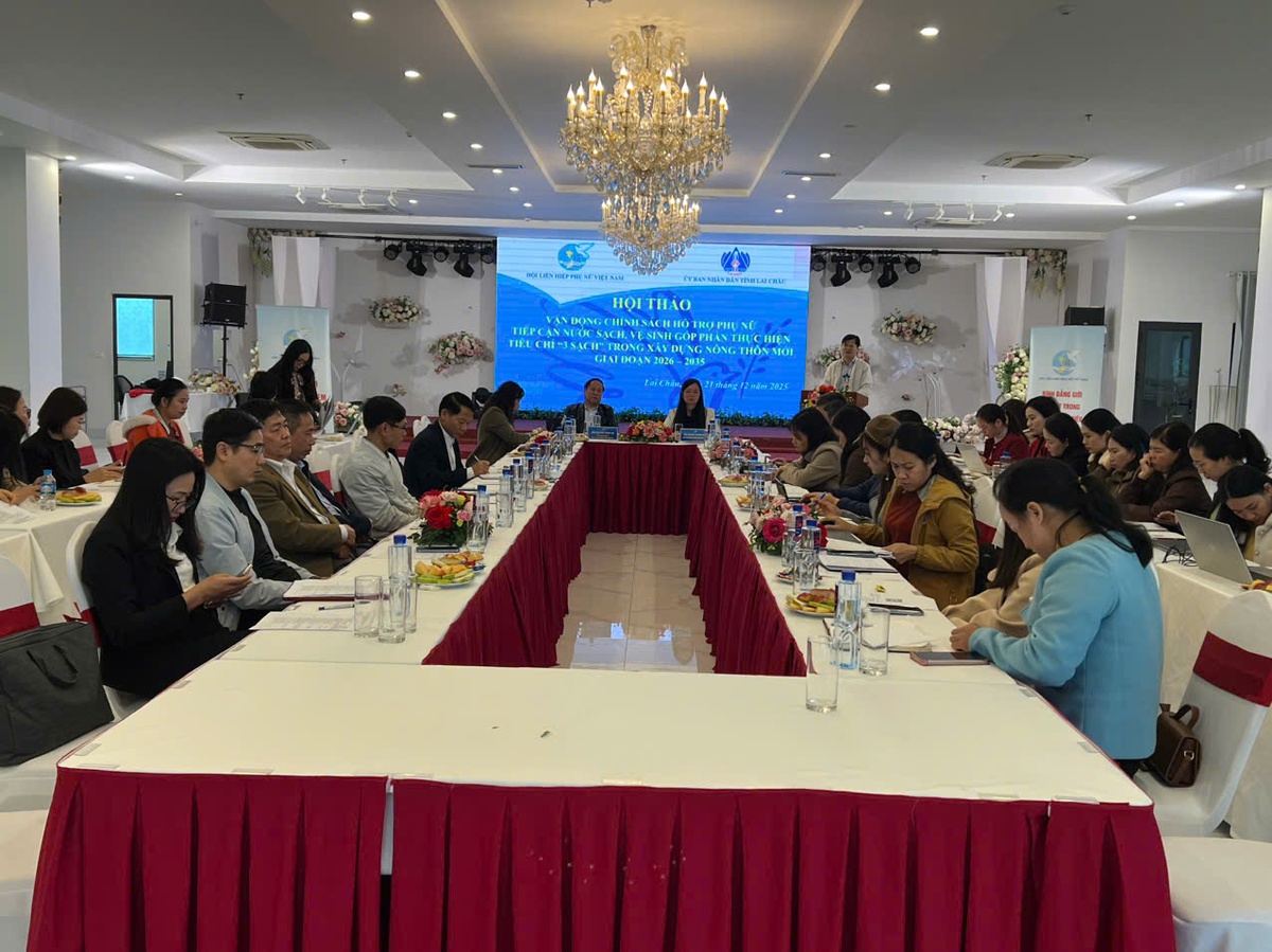 Hội thảo vận động chính sách hỗ trợ phụ nữ tiếp cận nước sạch, vệ sinh và giám sát Dự án 8 tại Lai Châu- Ảnh 1.