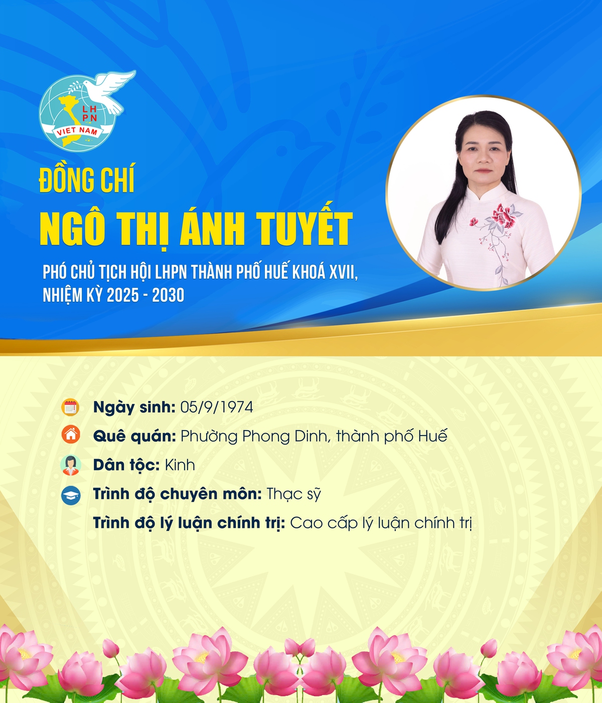 Bà Trần Thị Kim Loan tái đắc cử Chủ tịch Hội LHPN Thành phố Huế khóa XVII- Ảnh 2.