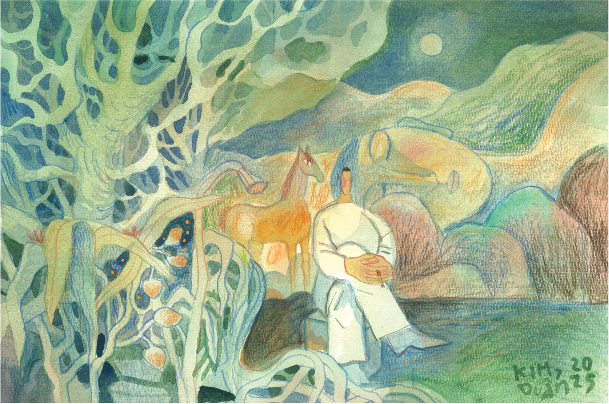 Minh họa của Kim Duẩn cho tác phẩm “Hoa tứ quý” của Ý Nhi Minh họa của Kim Duẩn cho tác phẩm “Hoa tứ quý” của Ý Nhi