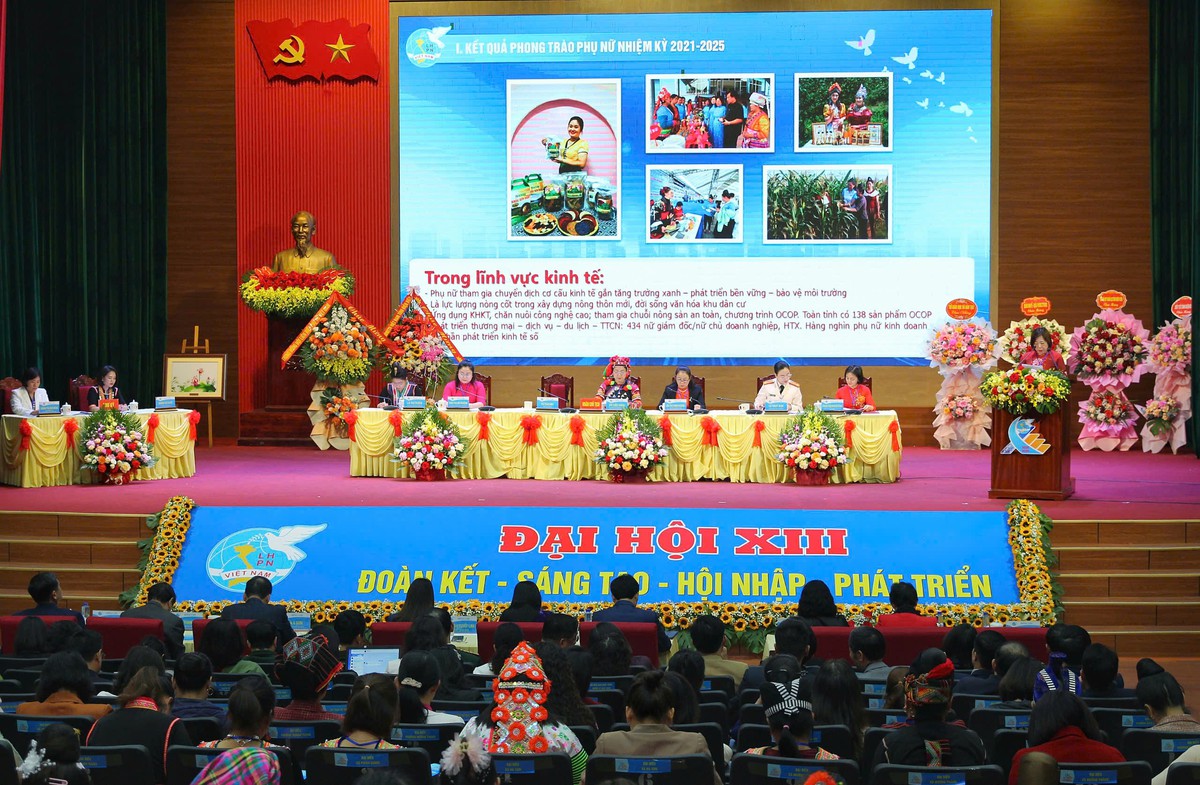 Đại hội đại biểu Phụ nữ tỉnh Điện Biên lần thứ XIII: Tự tin, sáng tạo, vững bước trong kỷ nguyên mới- Ảnh 1. Đại hội đại biểu Phụ nữ tỉnh Điện Biên lần thứ XIII: Tự tin, sáng tạo, vững bước trong kỷ nguyên mới- Ảnh 1.