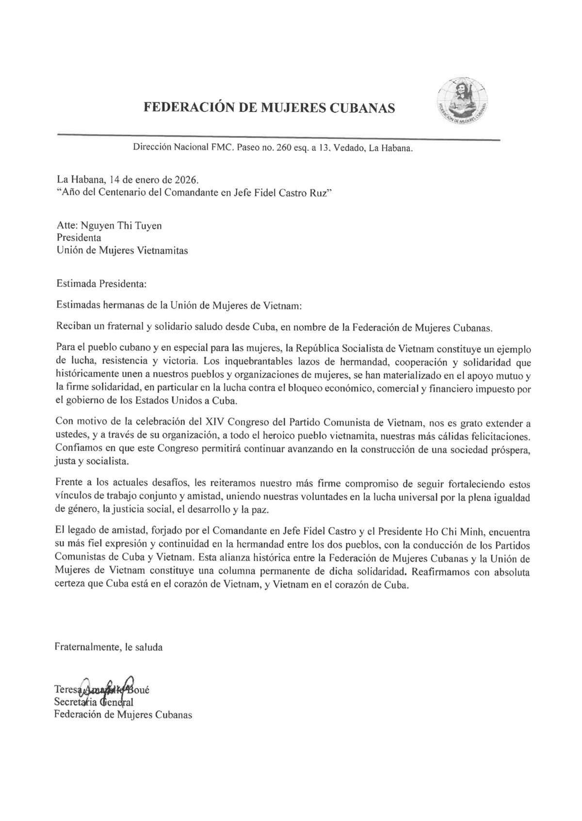 Thư chúc mừng Đại hội Đảng XIV của các cơ quan, tổ chức phụ nữ quốc tế- Ảnh 5.