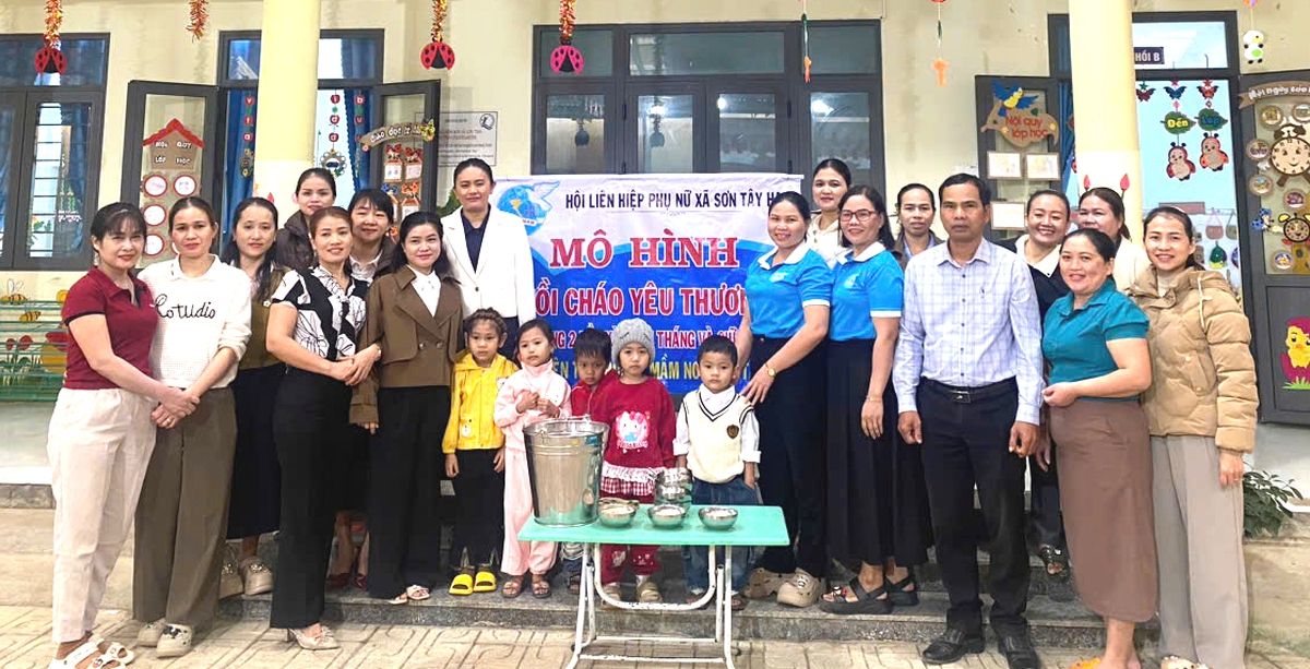 "Nồi cháo yêu thương" dành cho trẻ mầm non ở Quảng Ngãi- Ảnh 1.