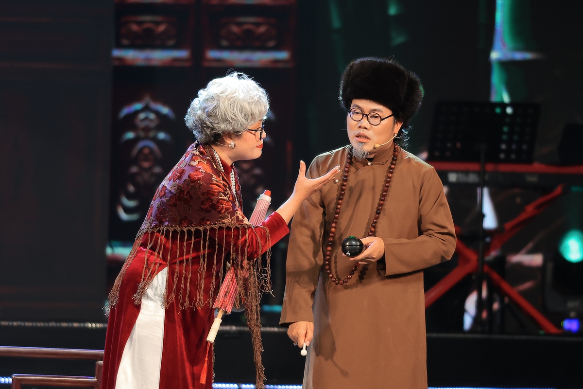 Cảnh trong tiểu phẩm "Tình mẹ duyên thầy"