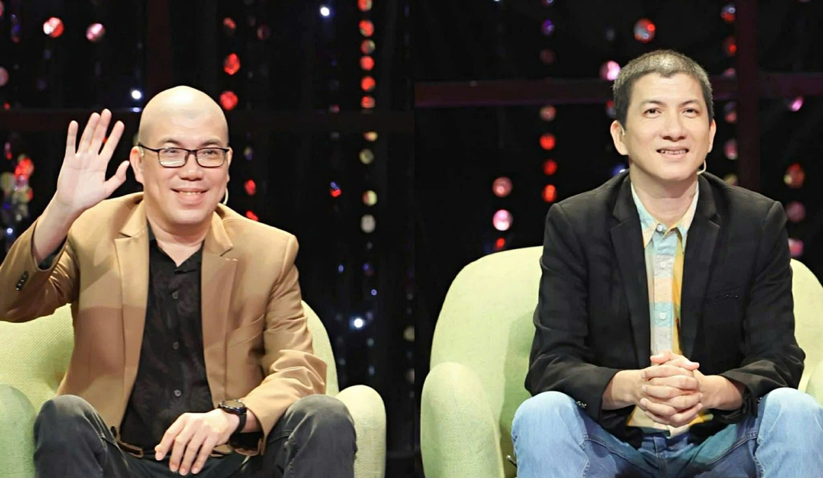 Nhạc sĩ Hoài An (phải) và nhạc sĩ Võ Hoài Phúc