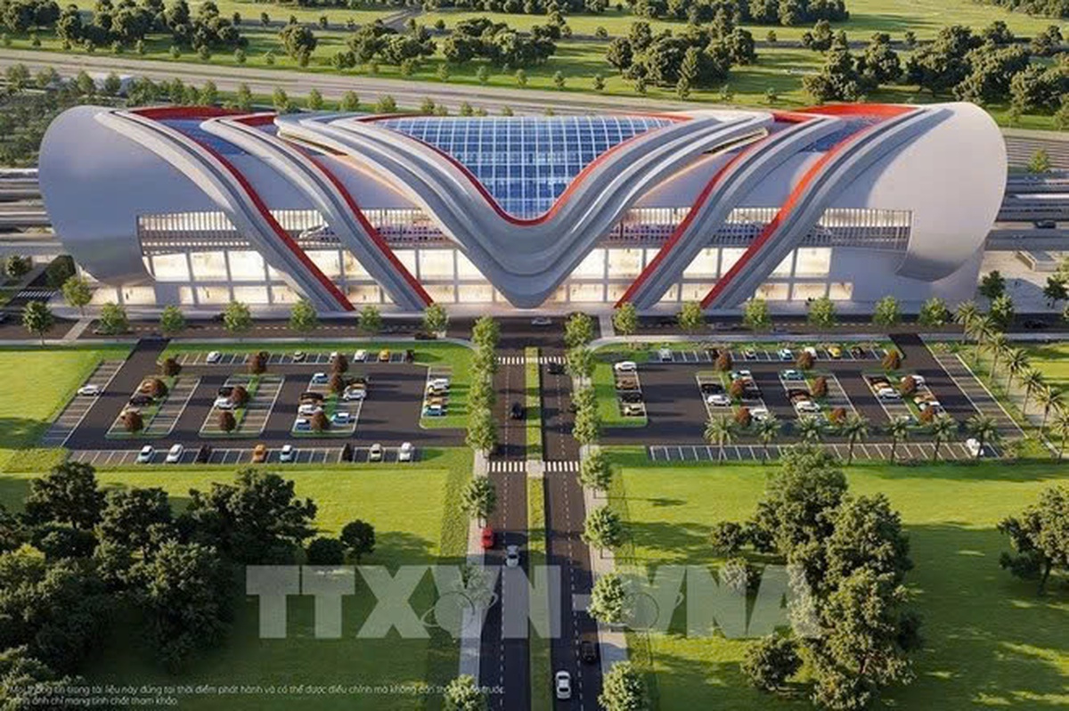 Phối cảnh depot của tuyến metro Bến Thành - Cần Giờ. (Ảnh: TTXVN)