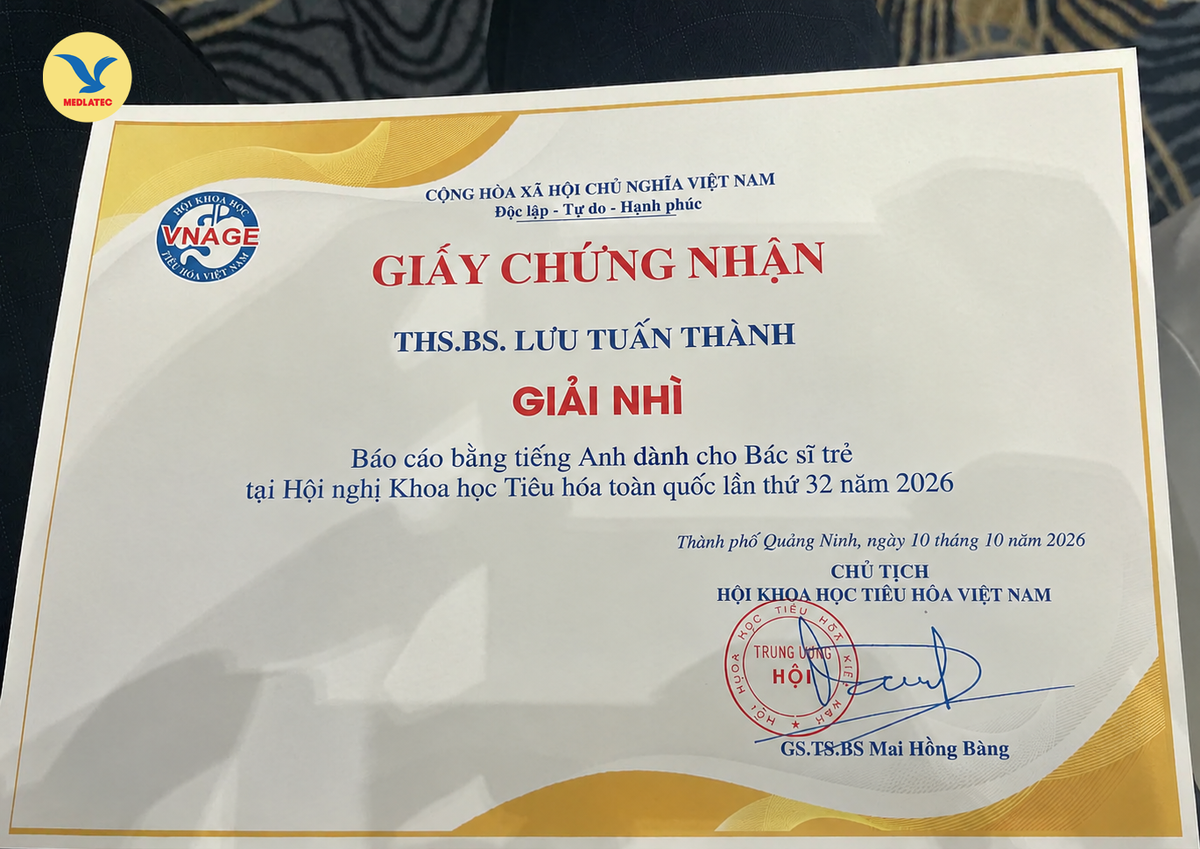 Bác sĩ MEDLATEC đạt giải Nhì tại Hội nghị Khoa học Tiêu hóa toàn quốc lần thứ 32- Ảnh 2.
