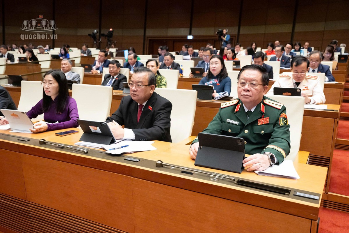 Chủ tịch UBTƯ MTTQ Việt Nam Bùi Thị Minh Hoài trình bày báo cáo tổng hợp kiến nghị cử tri và Nhân dân gửi tới kỳ họp thứ 2 Quốc hội XVI- Ảnh 2.