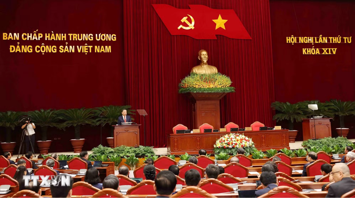 Bế mạc Hội nghị lần thứ Tư Ban Chấp hành Trung ương Đảng khóa XIV - Ảnh 1.