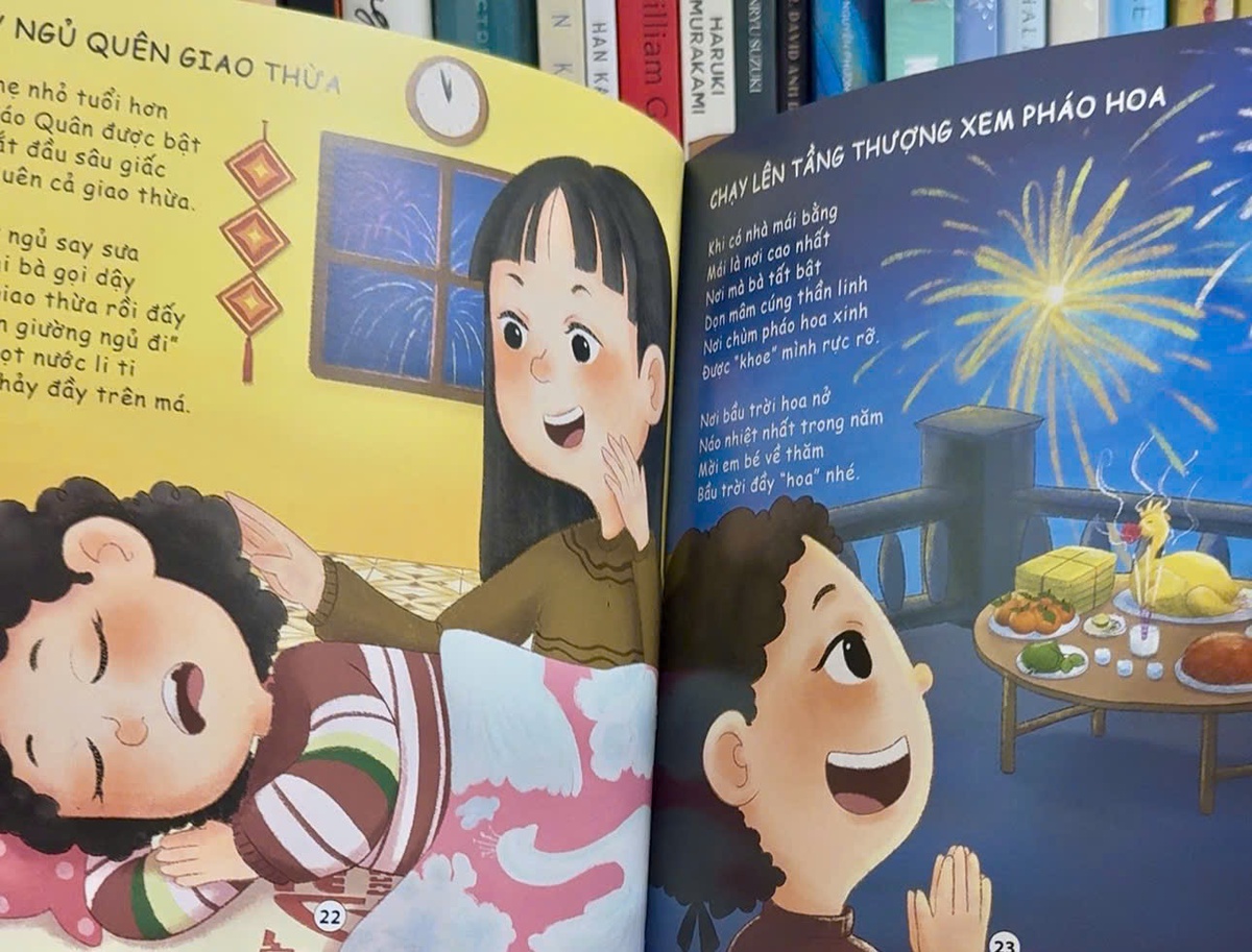 Tập thơ có nhiều hình ảnh minh hoạ dễ thương, hồn nhiên, phù hợp với các em nhỏ. Ảnh: Hồ Lam