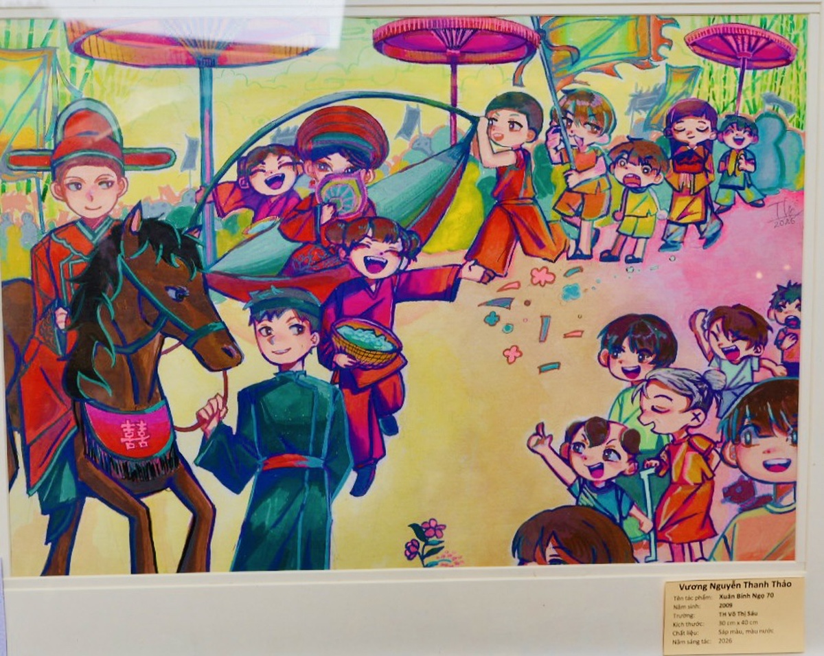 Tranh của bé Vương Nguyễn Thanh Thảo. Ảnh: Hồ Lam