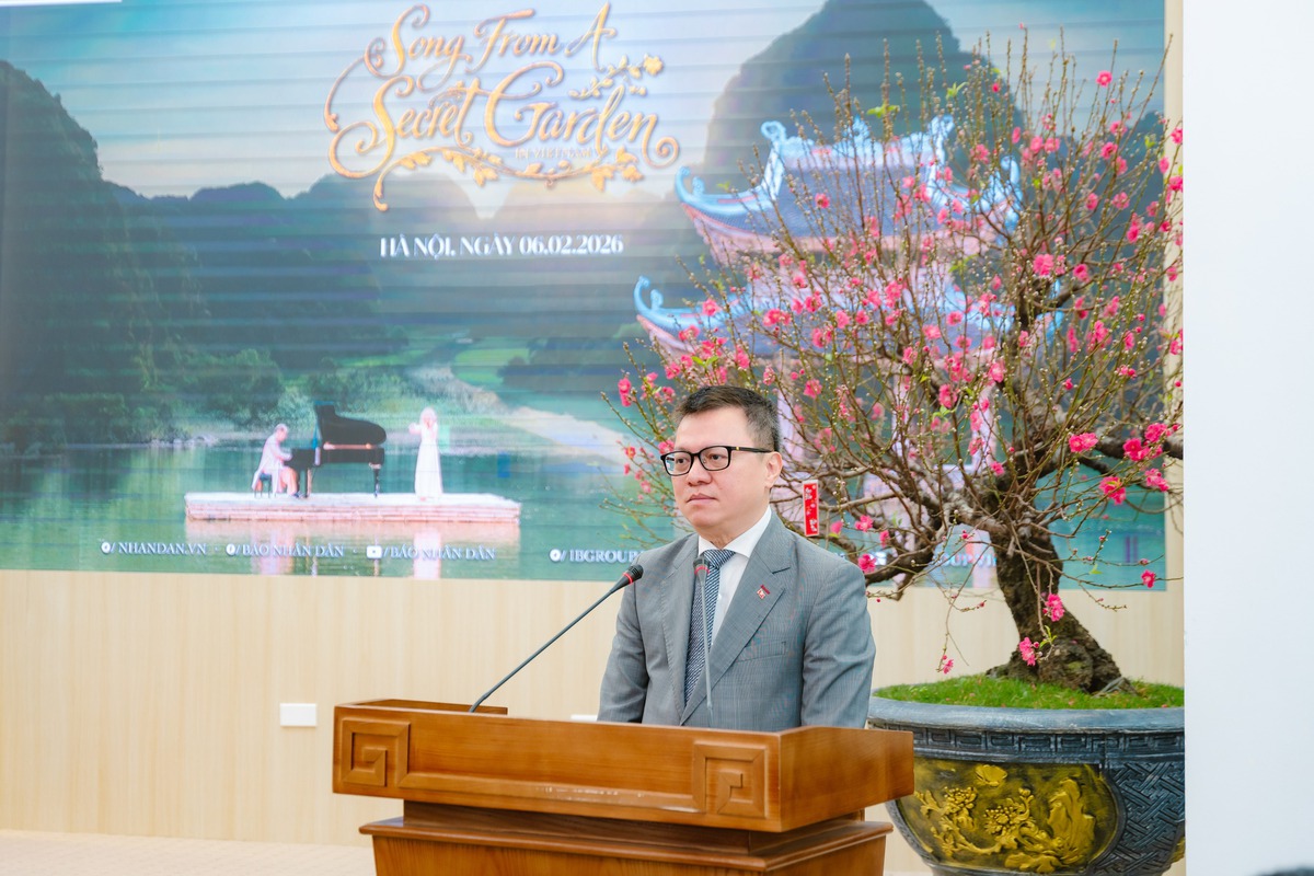 Nhà báo Lê Quốc Minh - Ủy viên Ban Chấp hành Trung ương Đảng, Tổng Biên tập Báo Nhân dân, Bí thư Đảng ủy Báo Nhân Dân, Phó trưởng Ban Tuyên giáo và Dân vận Trung ương, Chủ tịch Hội Nhà báo Việt Nam phát biểu