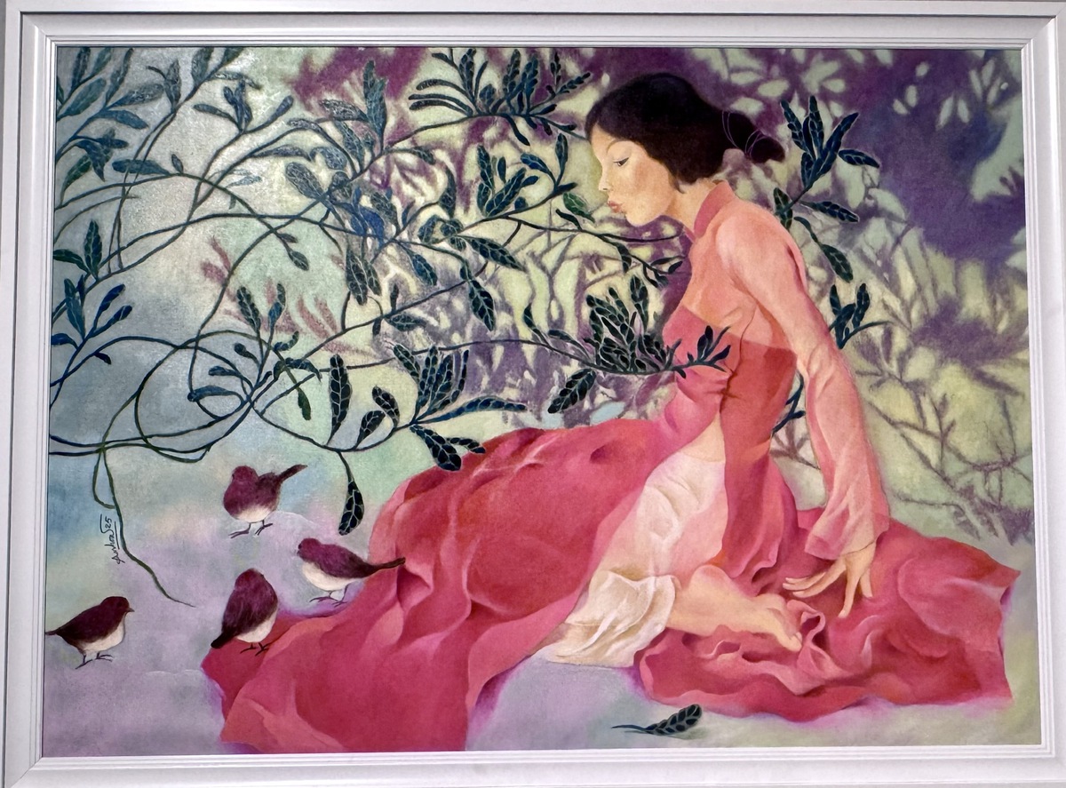 Tác phẩm "Vườn hồng". Ảnh: Hồ Lam