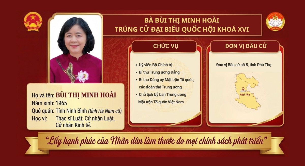 Chủ tịch UBTƯ MTTQ Việt Nam Bùi Thị Minh Hoài trúng cử đại biểu Quốc hội khóa XVI- Ảnh 1.