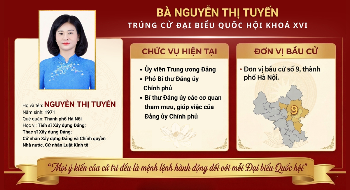 Phó Bí thư Đảng ủy Chính phủ Nguyễn Thị Tuyến trúng cử đại biểu Quốc hội khóa XVI- Ảnh 1.