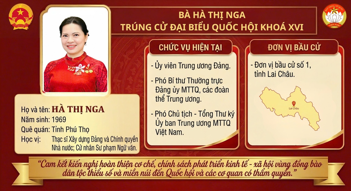 Phó Chủ tịch - Tổng Thư ký UBTƯ MTTQ Việt Nam Hà Thị Nga trúng cử Đại biểu Quốc hội khóa XVI- Ảnh 1.