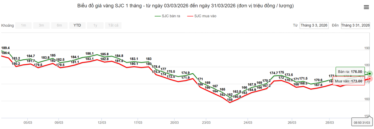 Giá vàng lên 176 triệu đồng mỗi lượng- Ảnh 1.