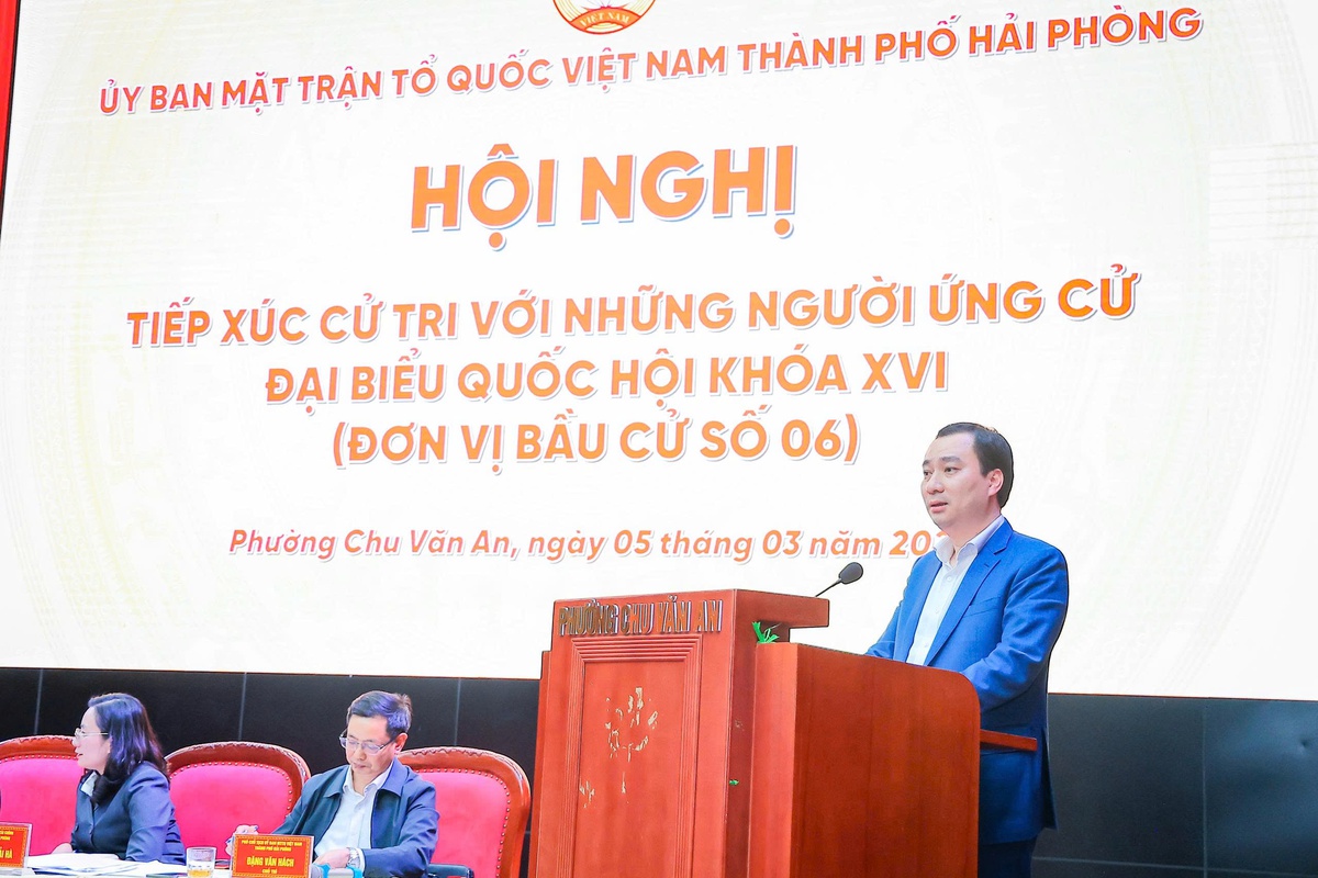 Ứng cử viên Đại biểu Quốc hội khóa XVI tại Hải Phòng: Cam kết "nghe dân nói, nói dân tin"- Ảnh 3.