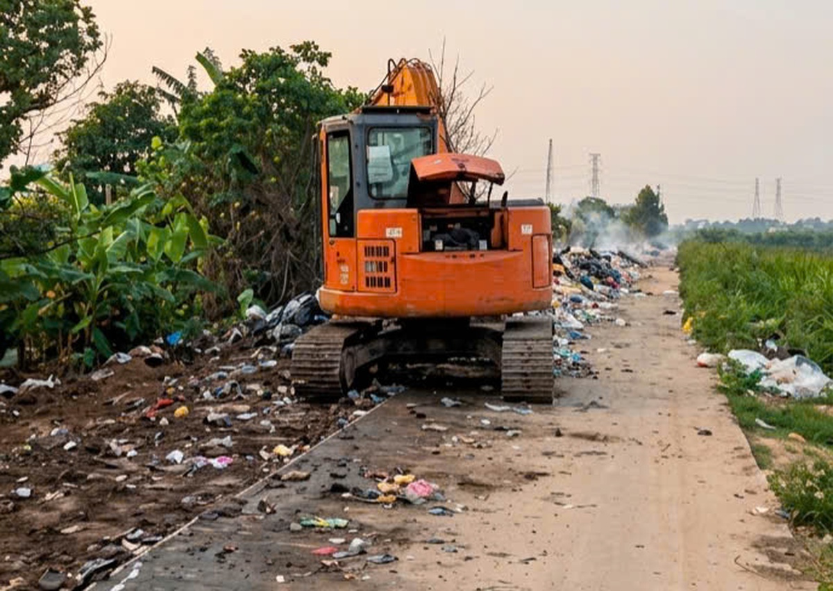 Bãi rác "vỡ trận" ở Hưng Yên: Sở Nông nghiệp & Môi trường nói gì về cách xử lý gạt rác xuống rãnh?- Ảnh 1. Bãi rác "vỡ trận" ở Hưng Yên: Sở Nông nghiệp & Môi trường nói gì về cách xử lý gạt rác xuống rãnh?- Ảnh 1.