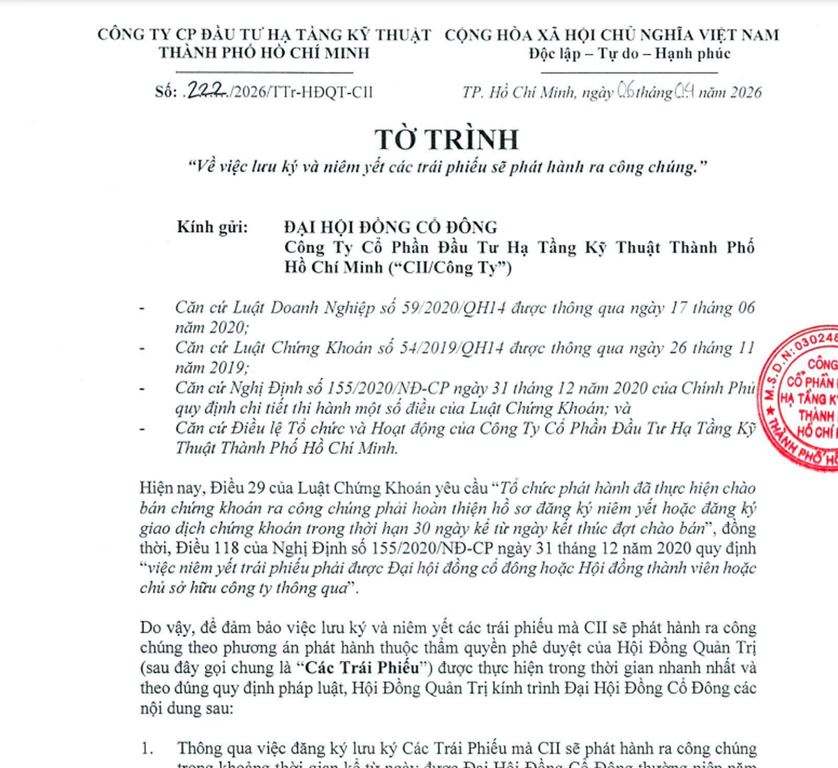 CII lên kế hoạch phát hành trái phiếu- Ảnh 2.