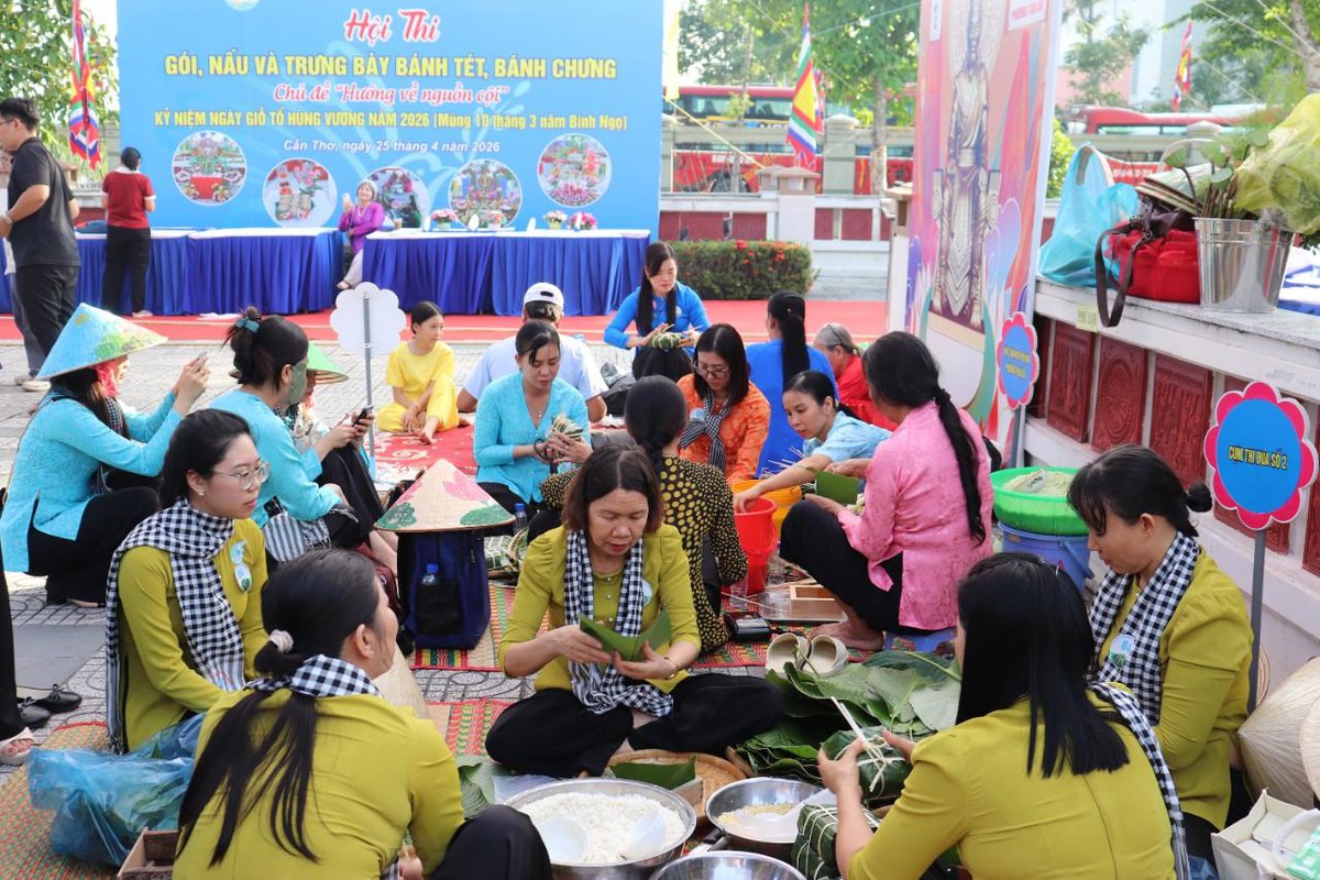 Cần Thơ: Sôi nổi Hội thi gói, nấu và trưng bày bánh chưng, bánh tét- Ảnh 13.