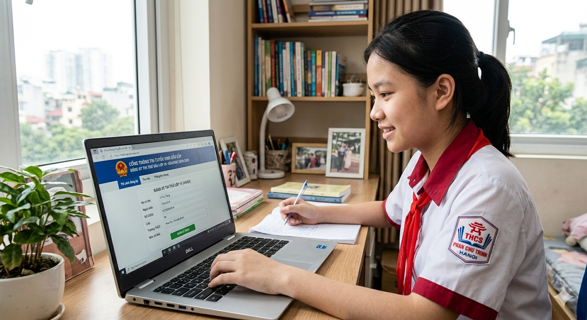 Ngày đầu đăng ký trực tuyến vào lớp 10 ở Hà Nội: Trường "top" vắng hồ sơ, trường mới quá tải- Ảnh 1.