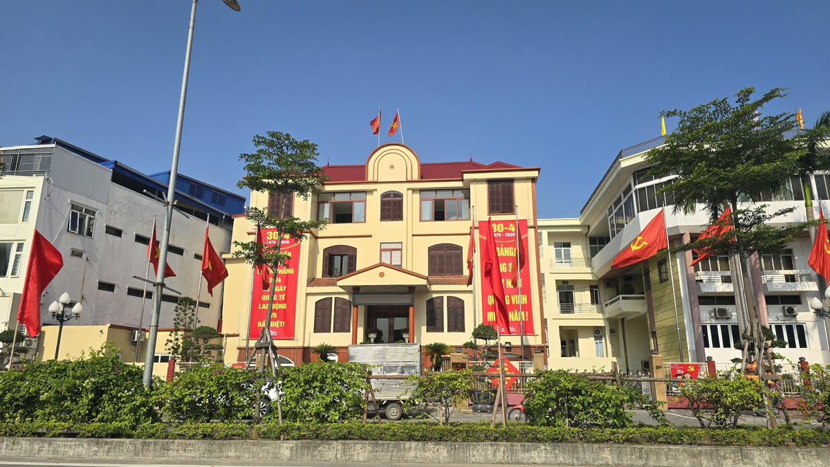 Đường phố Hải Phòng rực rỡ cờ hoa mừng 51 năm Ngày đất nước thống nhất- Ảnh 1.