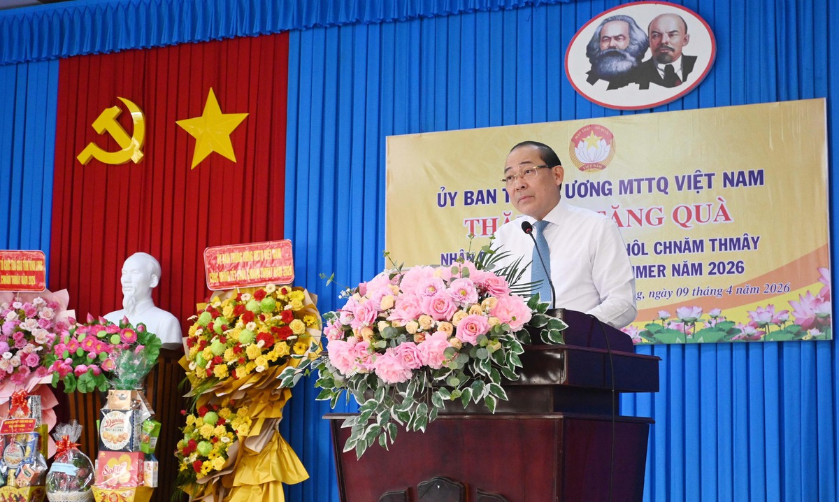 Phó Chủ tịch UBTƯ MTTQ Việt Nam Hoàng Công Thủy thăm, chúc Tết Chôl Chnăm Thmây tại tỉnh Vĩnh Long- Ảnh 3.