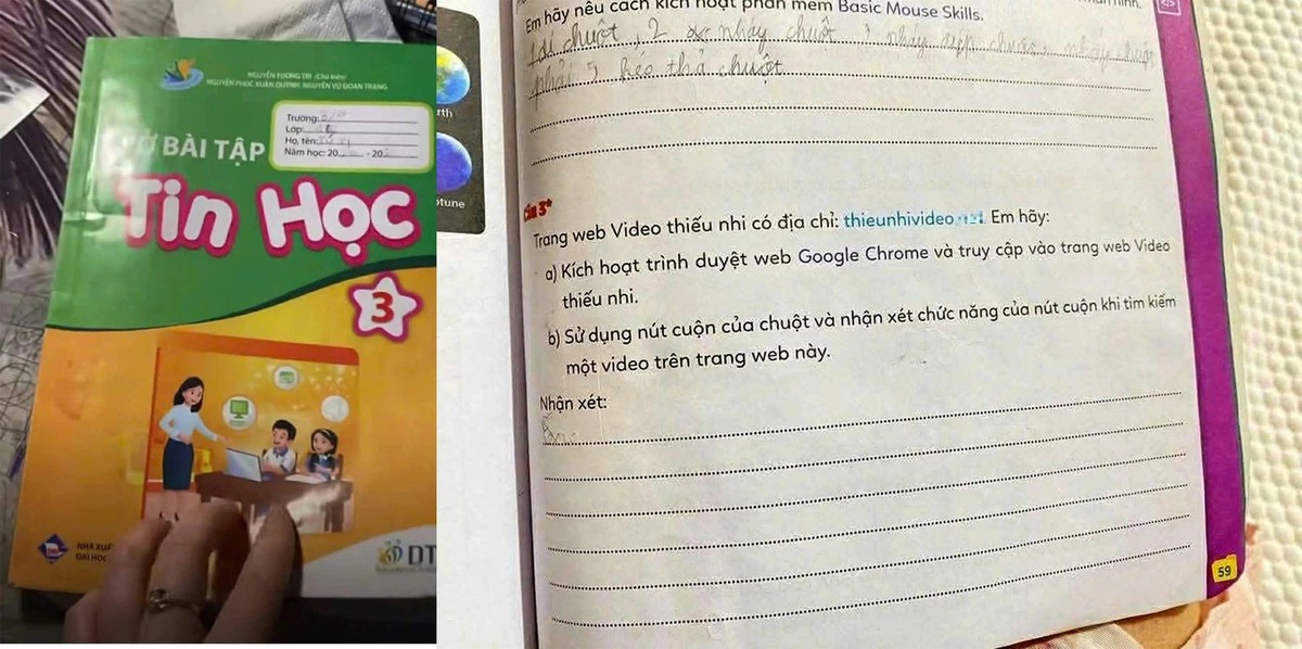 Nguyên nhân vở bài tập Tin học lớp 3 chứa đường link có nội dung độc hại- Ảnh 1.