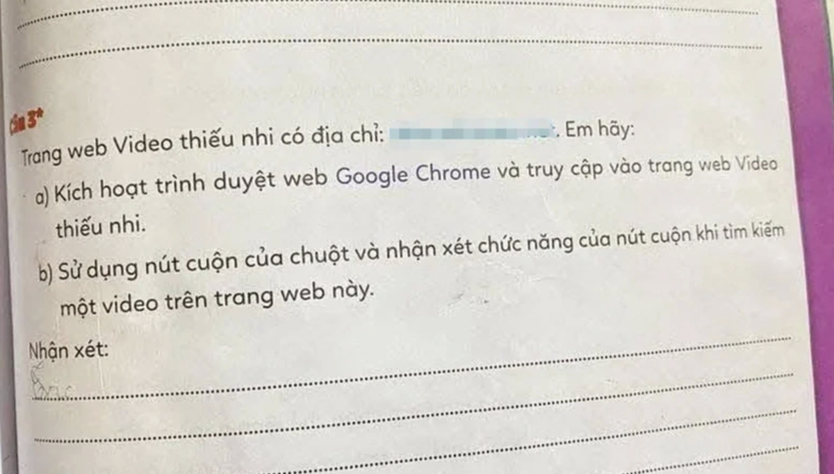 Phụ huynh tá hỏa khi vở bài tập Tin học lớp 3 chứa đường link có nội dung độc hại- Ảnh 1.
