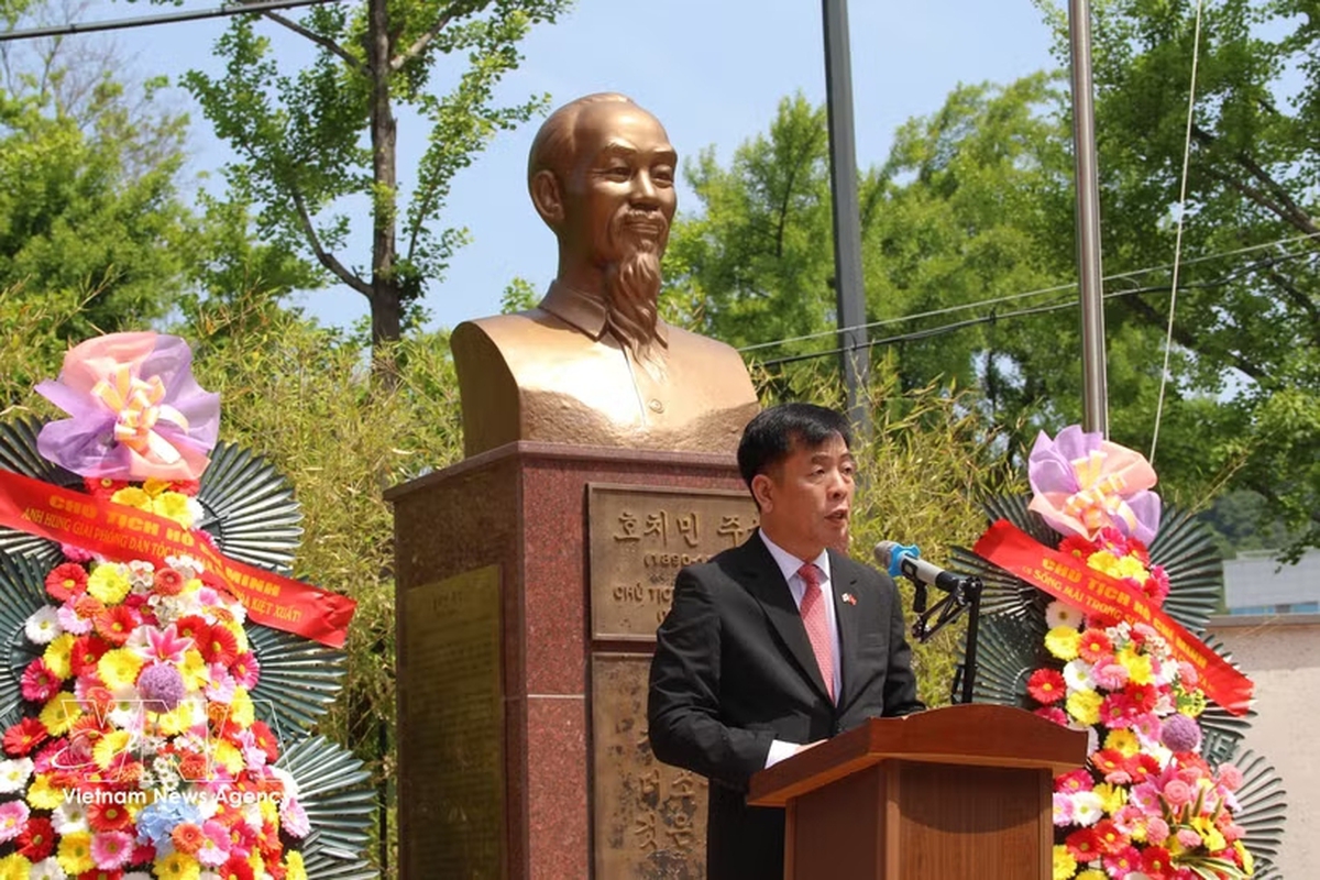 President Ho Chi Minh honoured in RoK on 136th birth anniversary- Ảnh 1.