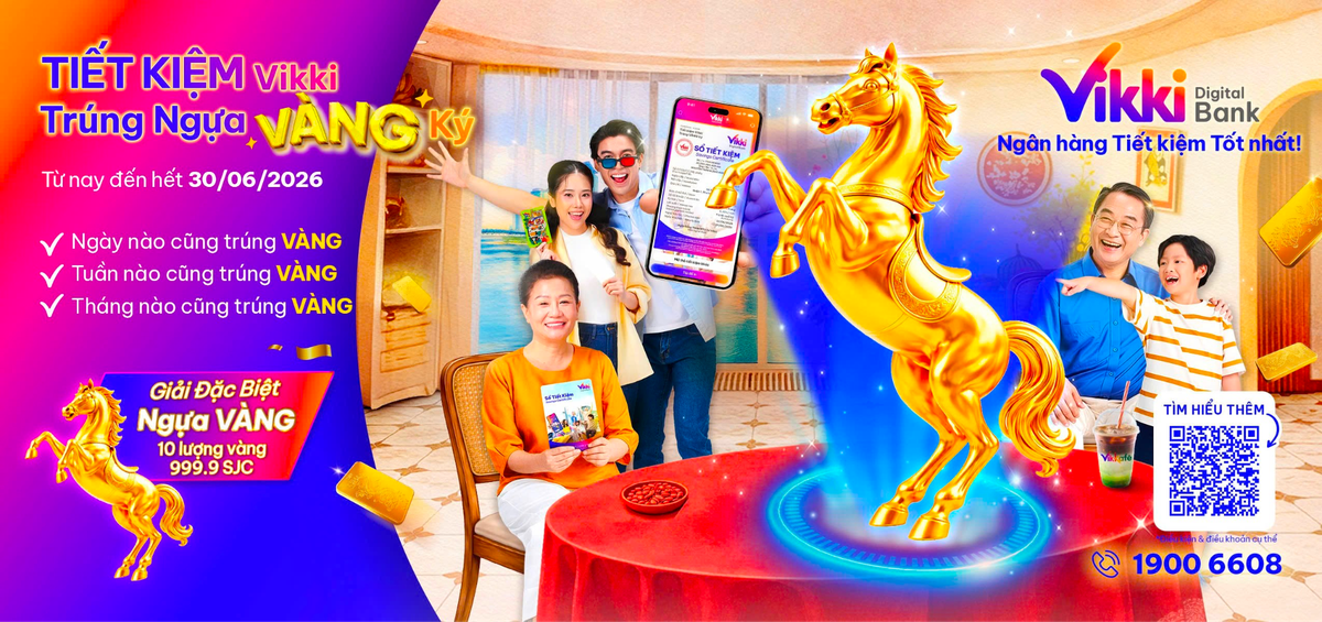 "Tiết kiệm Vikki Trúng Ngựa Vàng Ký": Sôi động cuộc đua săn vàng- Ảnh 1. "Tiết kiệm Vikki Trúng Ngựa Vàng Ký": Sôi động cuộc đua săn vàng- Ảnh 1.