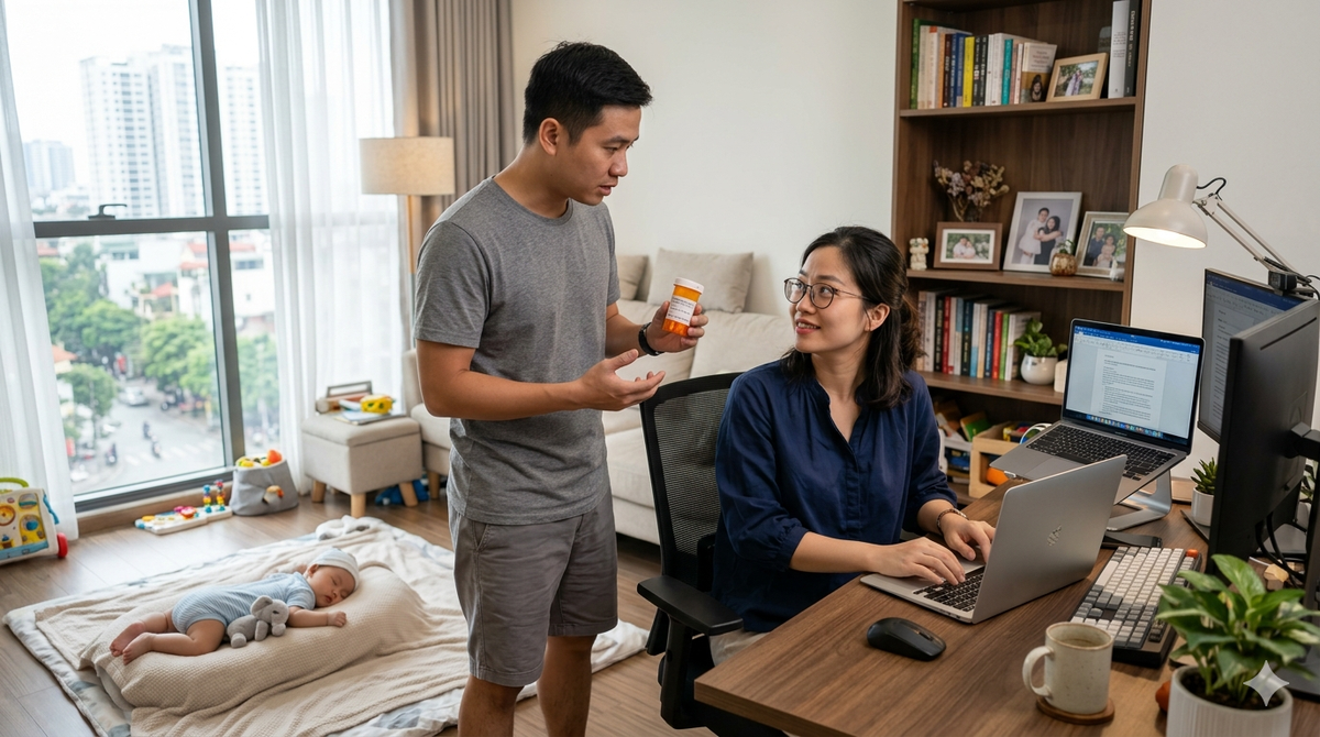 Kiệt sức để trả lời những câu hỏi đơn giản của chồng- Ảnh 1.