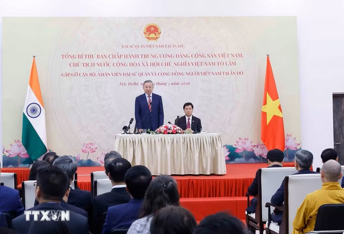 Party General Secretary and President To Lam meets Vietnamese community in India- Ảnh 1.
