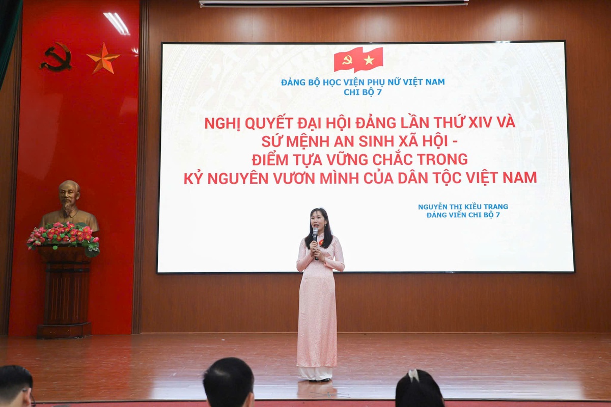 Sôi nổi Hội thi Báo cáo viên, tuyên truyền viên giỏi Đảng bộ Học viện Phụ nữ Việt Nam năm 2026- Ảnh 4.