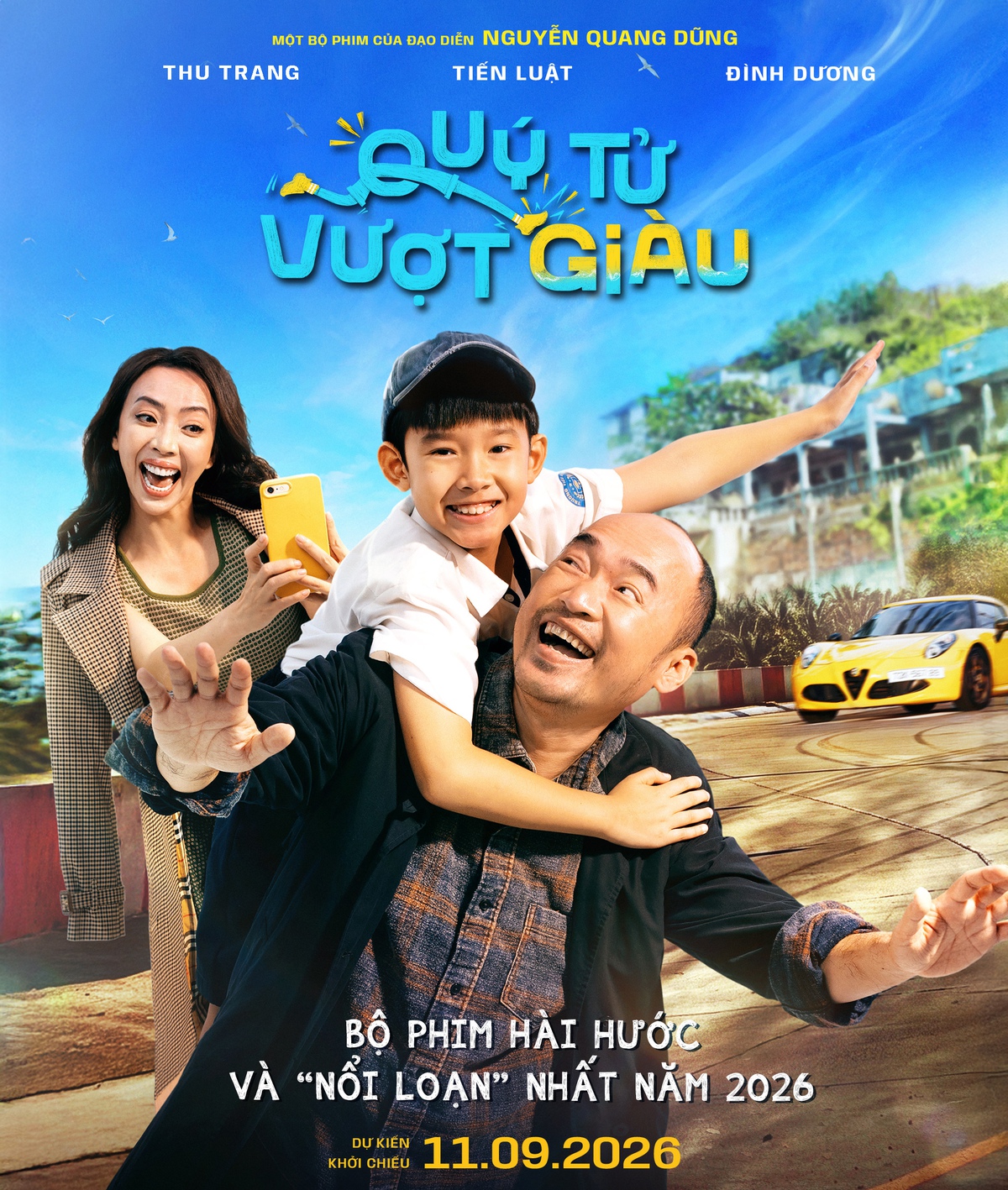 Thu Trang - Tiến Luật lần đầu đóng vai vợ chồng trong phim mới của Nguyễn Quang Dũng- Ảnh 1.