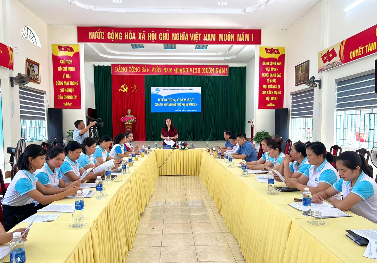 Hội LHPN tỉnh Cao Bằng kiểm tra, giám sát công tác Hội và phong trào phụ nữ tại địa bàn xã- Ảnh 1.
