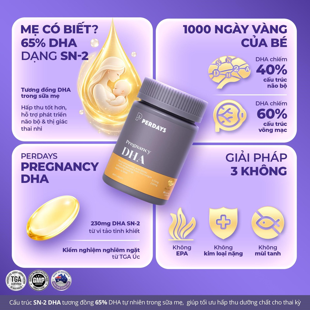 SN-2 DHA tương đồng 65% sữa mẹ - chuẩn TGA Úc 2026 - Ảnh 2.