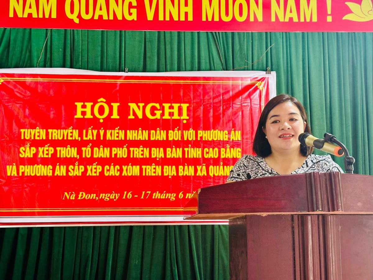 Phụ nữ Cao Bằng tích cực đồng hành trong công tác sắp xếp, sáp nhập thôn, tổ dân phố - Ảnh 1.